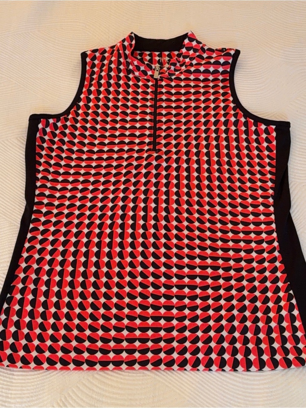 Tail Sleeveless Zip-Front Geometric Print Top M EUC